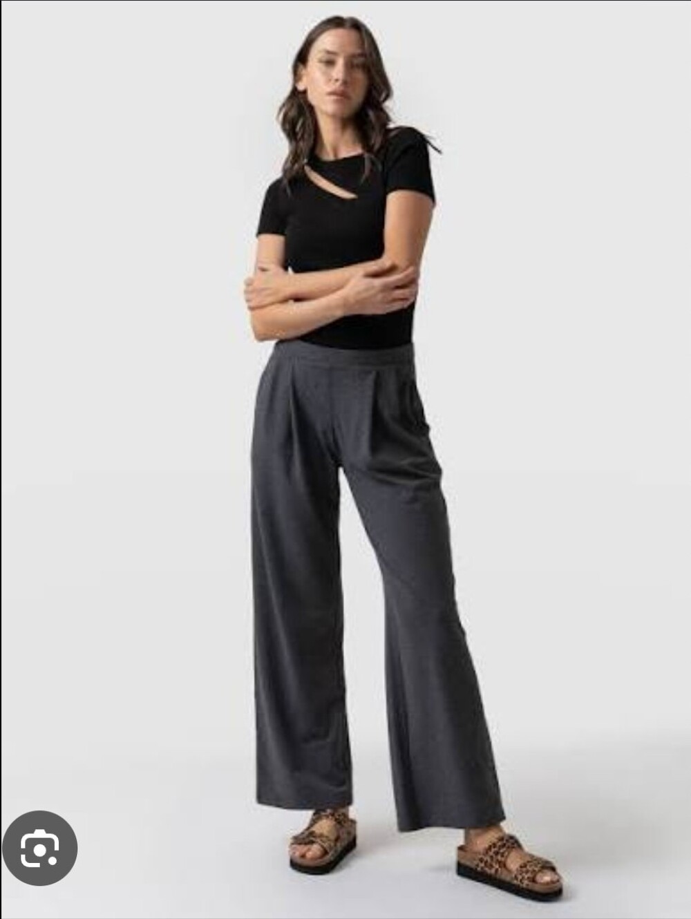 Saint + Sofia Camden Wide Leg Pant Charcoal Size 12